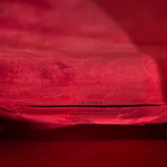 100% Authentic Red Leather Large Saint Laurent ‘Y’ Clutch - Picture 4 of 7